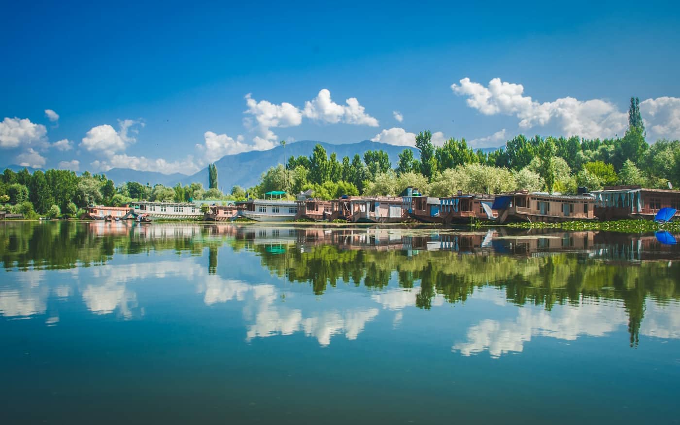 The Kashmir valley — still water and mountains